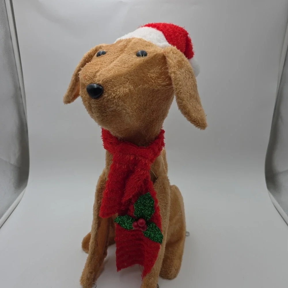 Christmas Holiday Time Dog Light Up Plush Dog Indoor Outdoor Decor 20